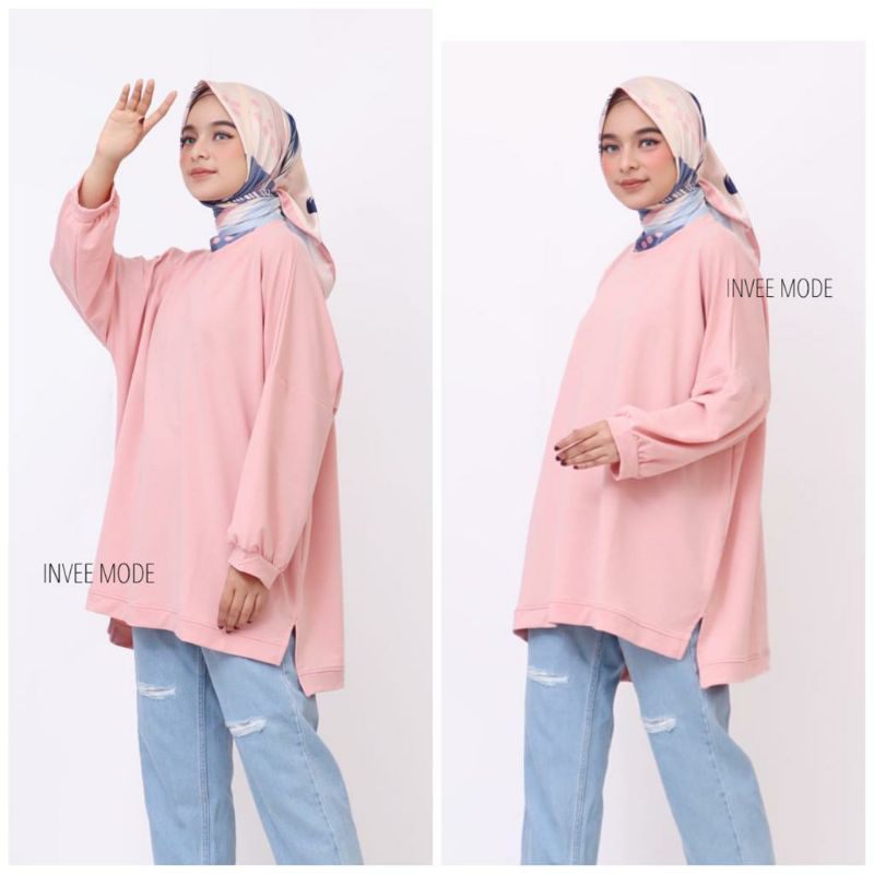ATASAN BLOUSE BATWING JUMBO BIGSIZE OVERSIZE BABYTERRY SPANDEX - 1795-Salem
