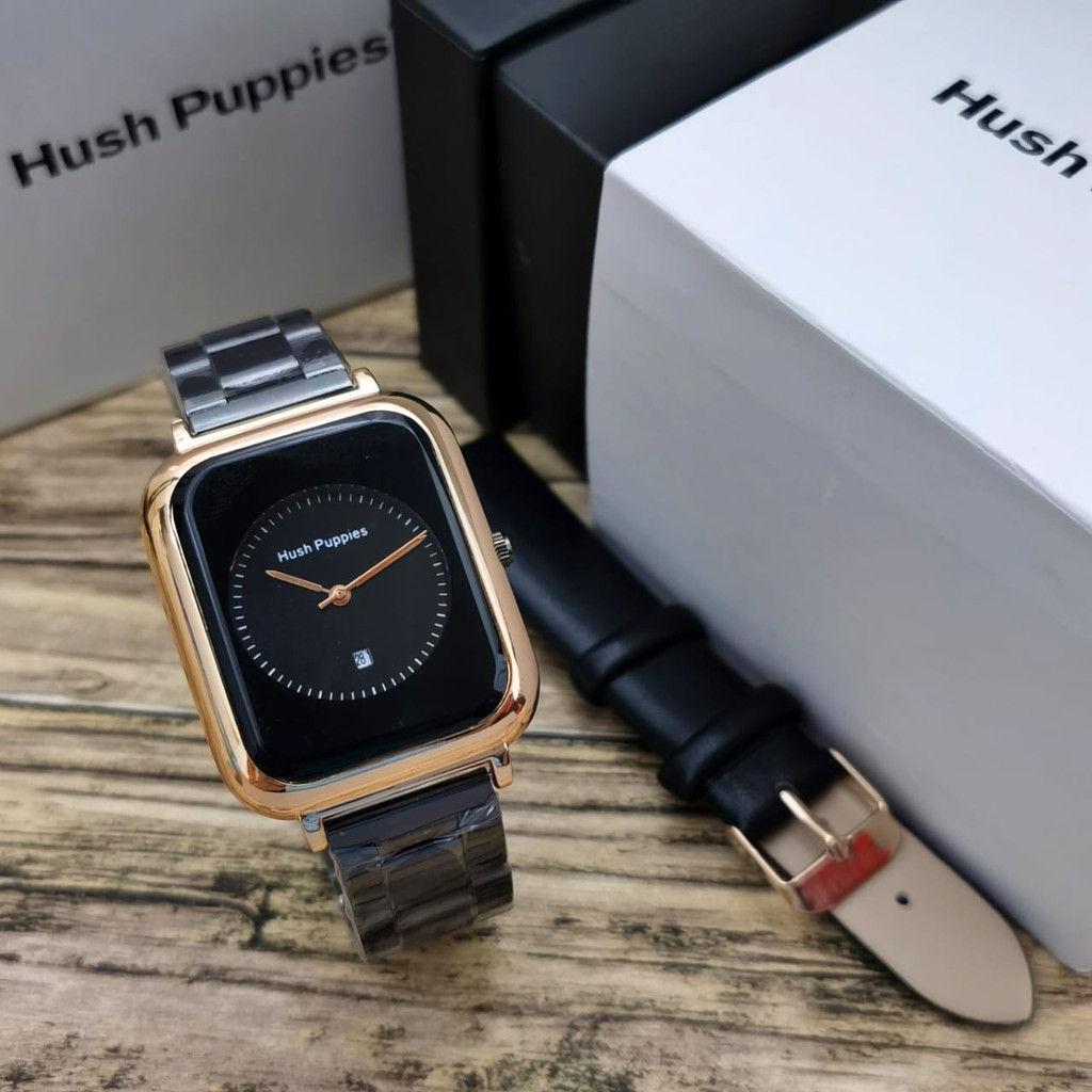 Jam Tangan Wanita Analog Rantai + Gratis Tali Kulit & Kotak