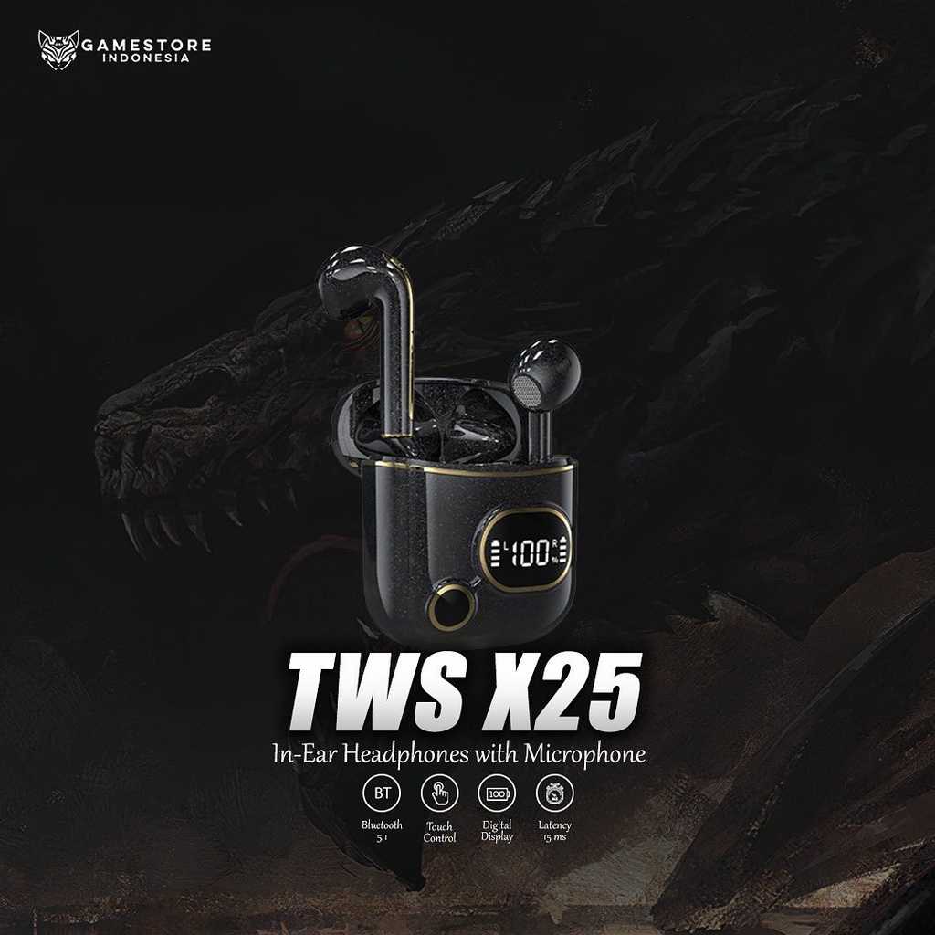 X25 Tws Earphones True Wireless 5.1 Earbuds Tws Gaming Earphones gaming in-ear earphones