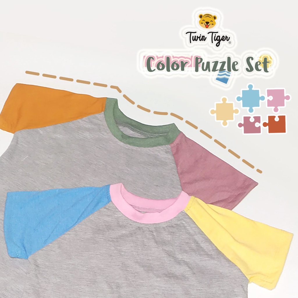 TWIN TIGER COLOR PUZZLE SET BAJU PUZZLE SETELAN ANAK 1-5 TAHUN