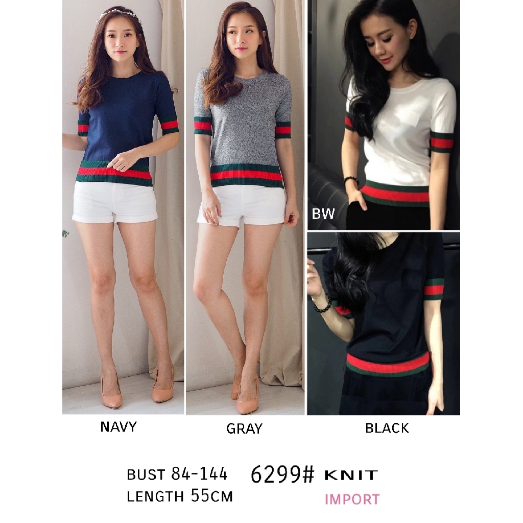 [6299 Knit BC]Blouse wanita knit varian warna