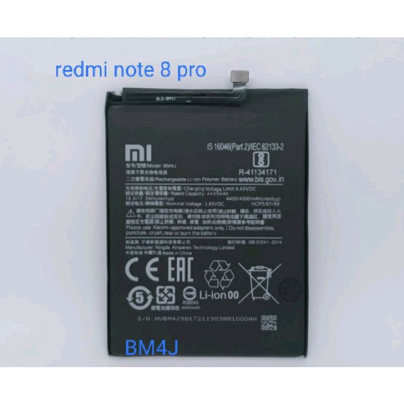 BATRE BATERAI BATERY XIAOMI BM4J / REDMI NOTE 8 PRO ORIGINAL