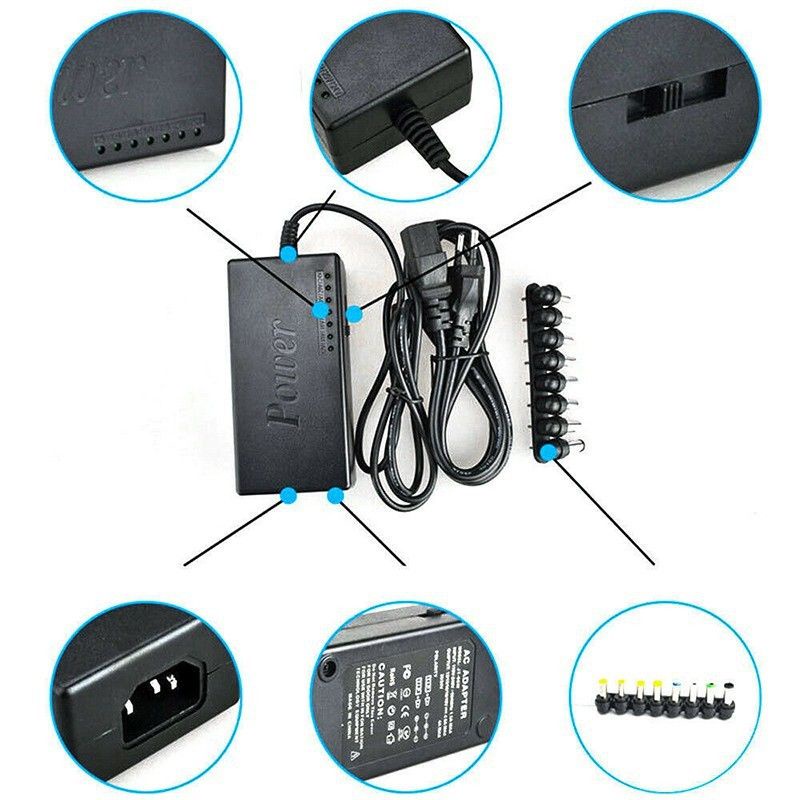 Adapter Charger Universal 96W Adaptor Power Supply DC 12V-24V For Laptop Acer, Lenovo, Asus, Toshiba