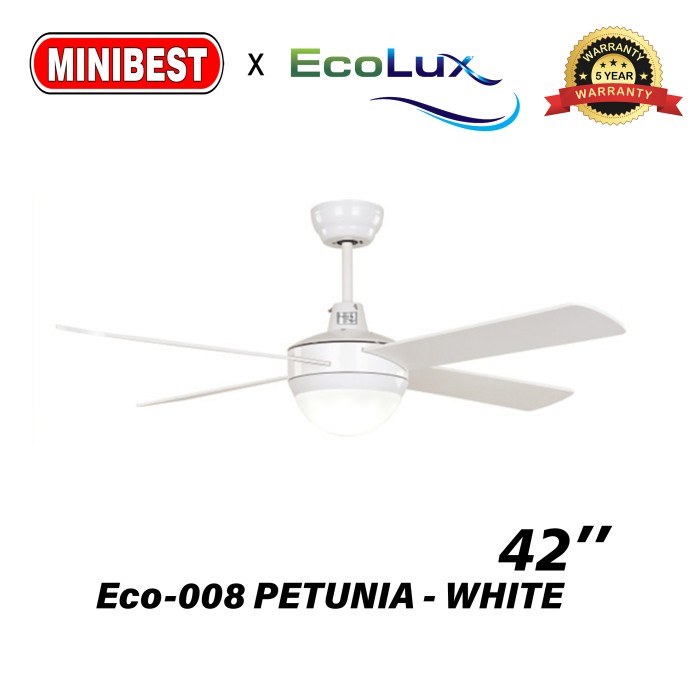 MB Kipas Angin Lampu Gantung Ecolux tipe Eco-008 PETUNIA - SILVER