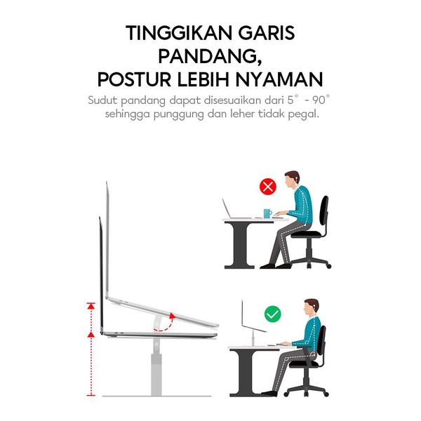 VIVAN VLS03 LAPTOP STAND HOLDER LIFTABLE FOLDABLE TEMPAT DUDUKAN ALAS MEJA MACBOOK IPAD