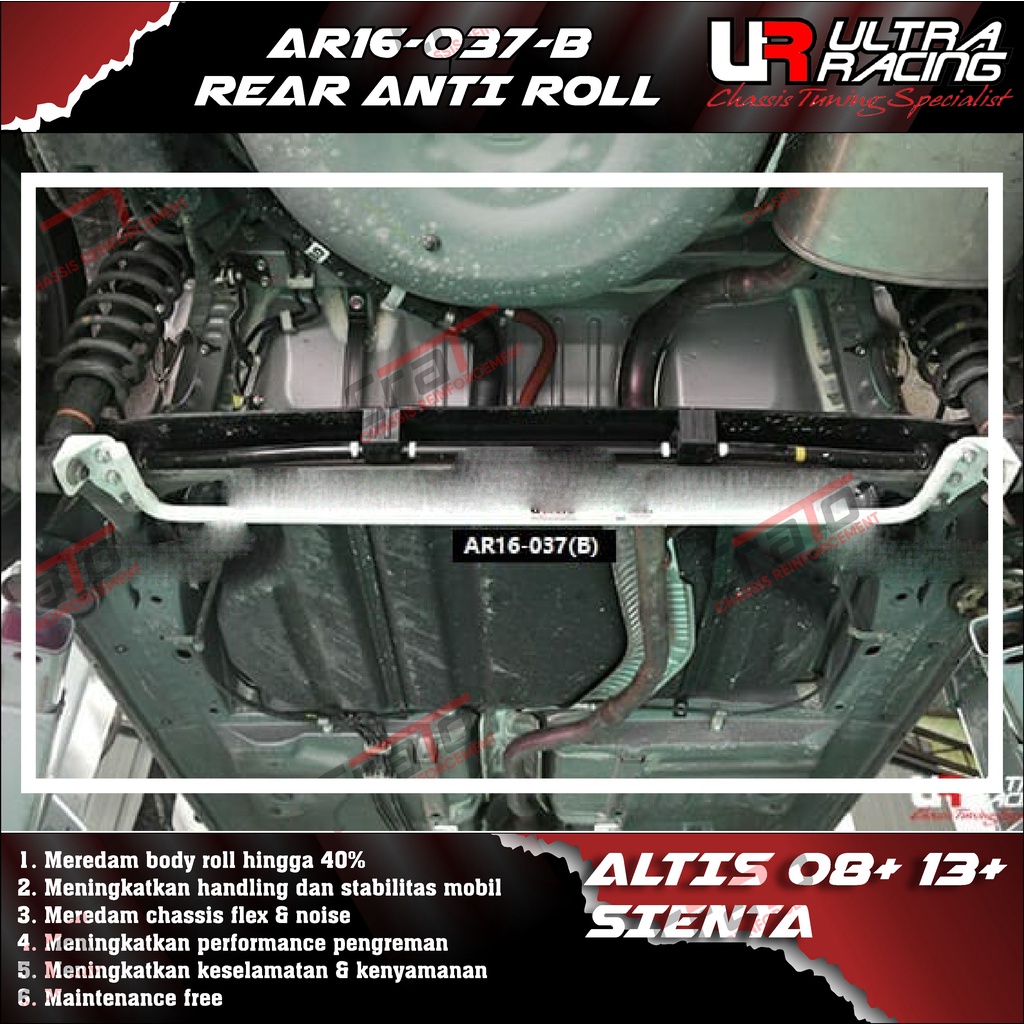 Aksesoris Stabiliser ULTRA RACING Safety Bar - Swaybar - Rear Anti Roll 16MM - Toyota Altis 08+ 12+ 