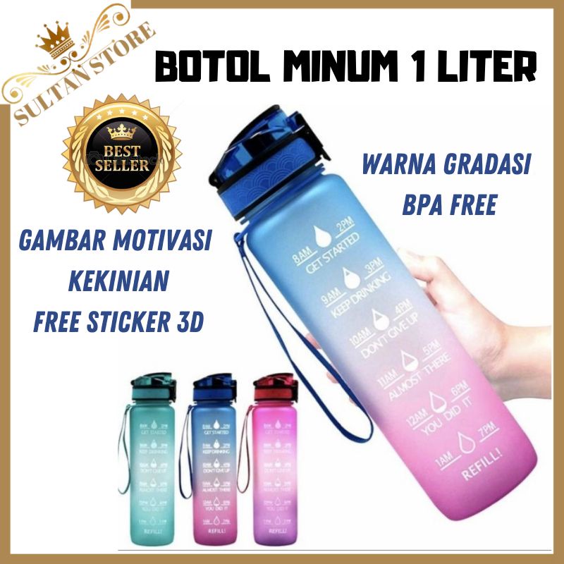 botol minum 1 liter viral murah botol minuman anak 1000ml botol minum 1 liter sedotan lucu