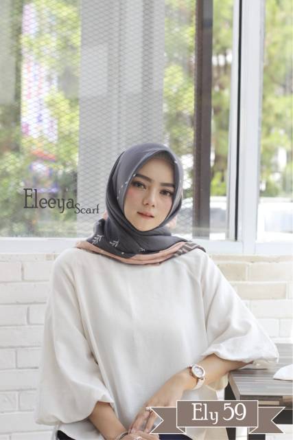 HIJAB SEGIEMPAT MOTIF ELY 59 || Eleeya Scarf