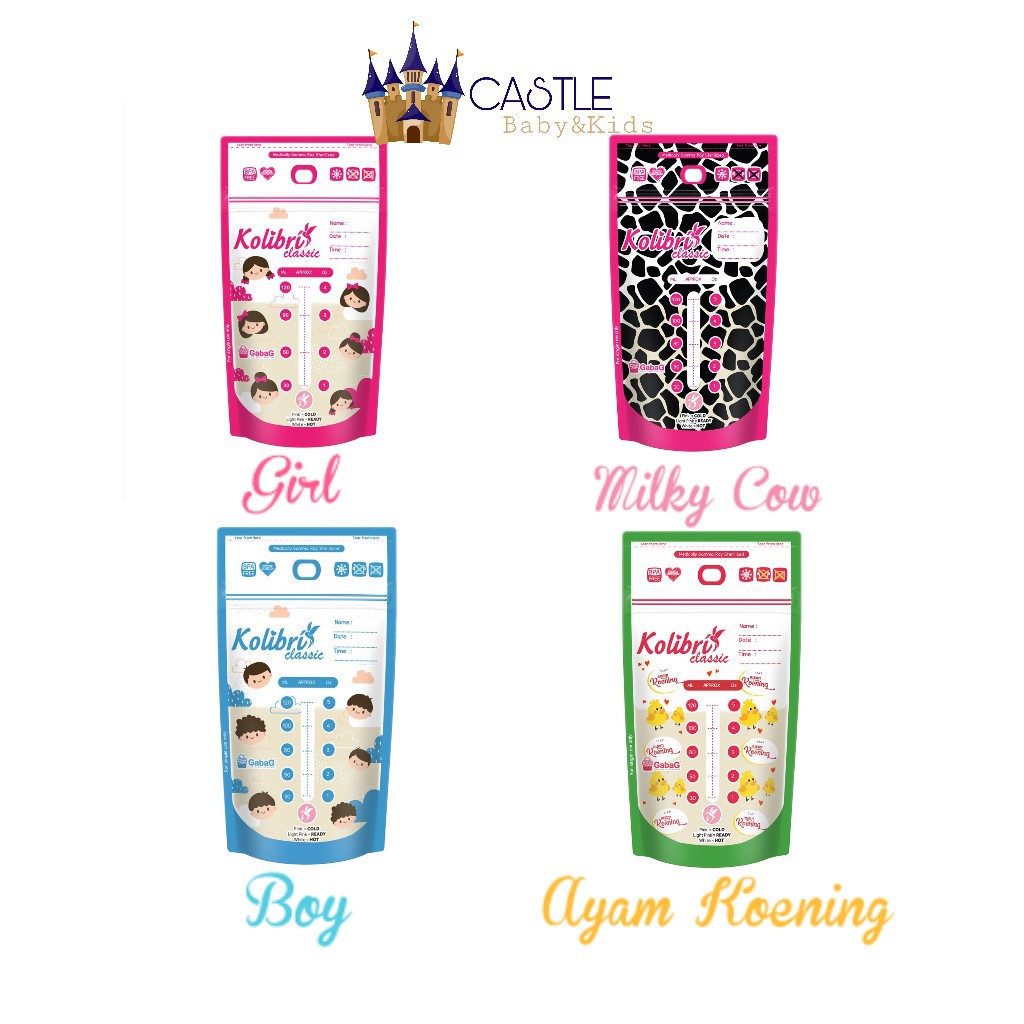 Castle - Kantong Asi 100ml - 120ml - 200ml - Breast Milk Storage - Kantung Asi