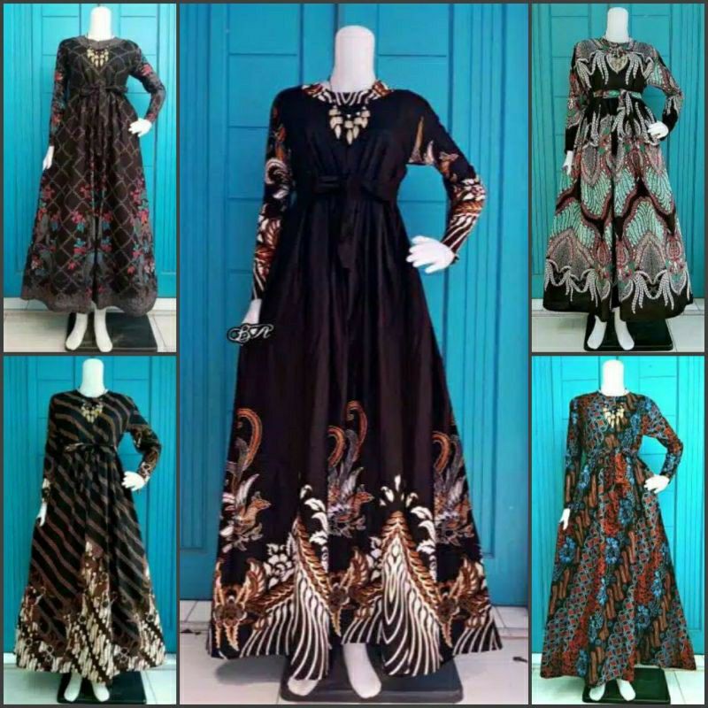 MS GAMIS BATIK SRIWEDARI MAXI BUMIL/BUSUI KATUN SOGAN GAMIS JUMBO LD120