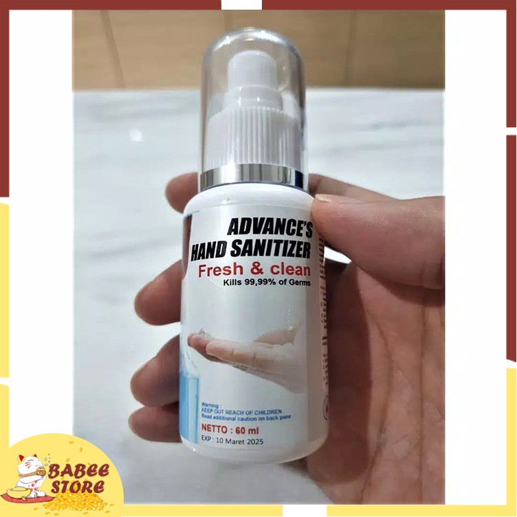 BABEE HAND SANITIZER PUMP ANTI BAKTERI ADVANCE FRESH &amp; CLEAN - PEMBERSIH TANGAN 60ML