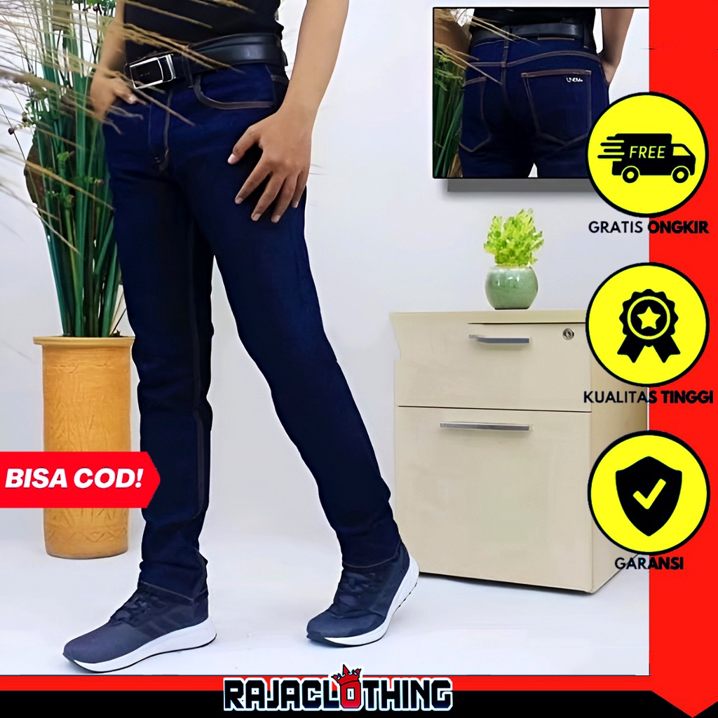 RCL - Celana Jeans Pria Panjang Uvall Skinny Streetch Pensil Bahan Denim Melar Premium Original Celana Jeans Panjang Pensil Pria Skinny Semi Slimfit Stretch