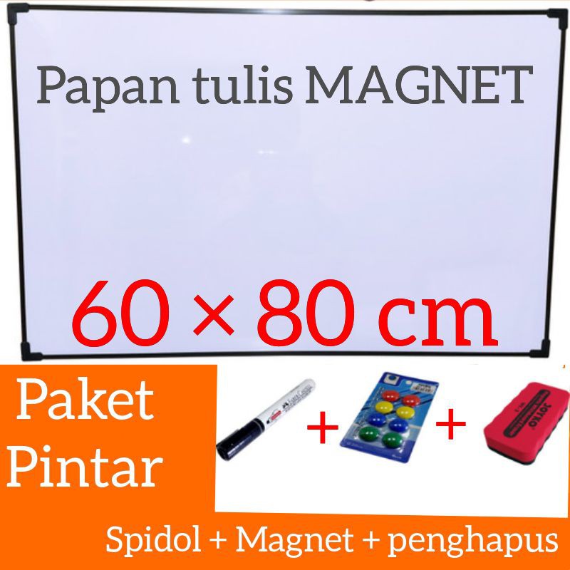 

WHITE BOARD 60×80cm PAPAN TULIS MAGNET+ SPIDOL+ PENGHAPUS ALAT TULIS OFFICE & STATIONERY |BELAJAR