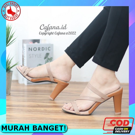 Bu14 Sepatu Heels Wanita 553 Import Batam Presilia Nude (Mocca) T Uf144 Sandal High Akinka Sdh187 Za