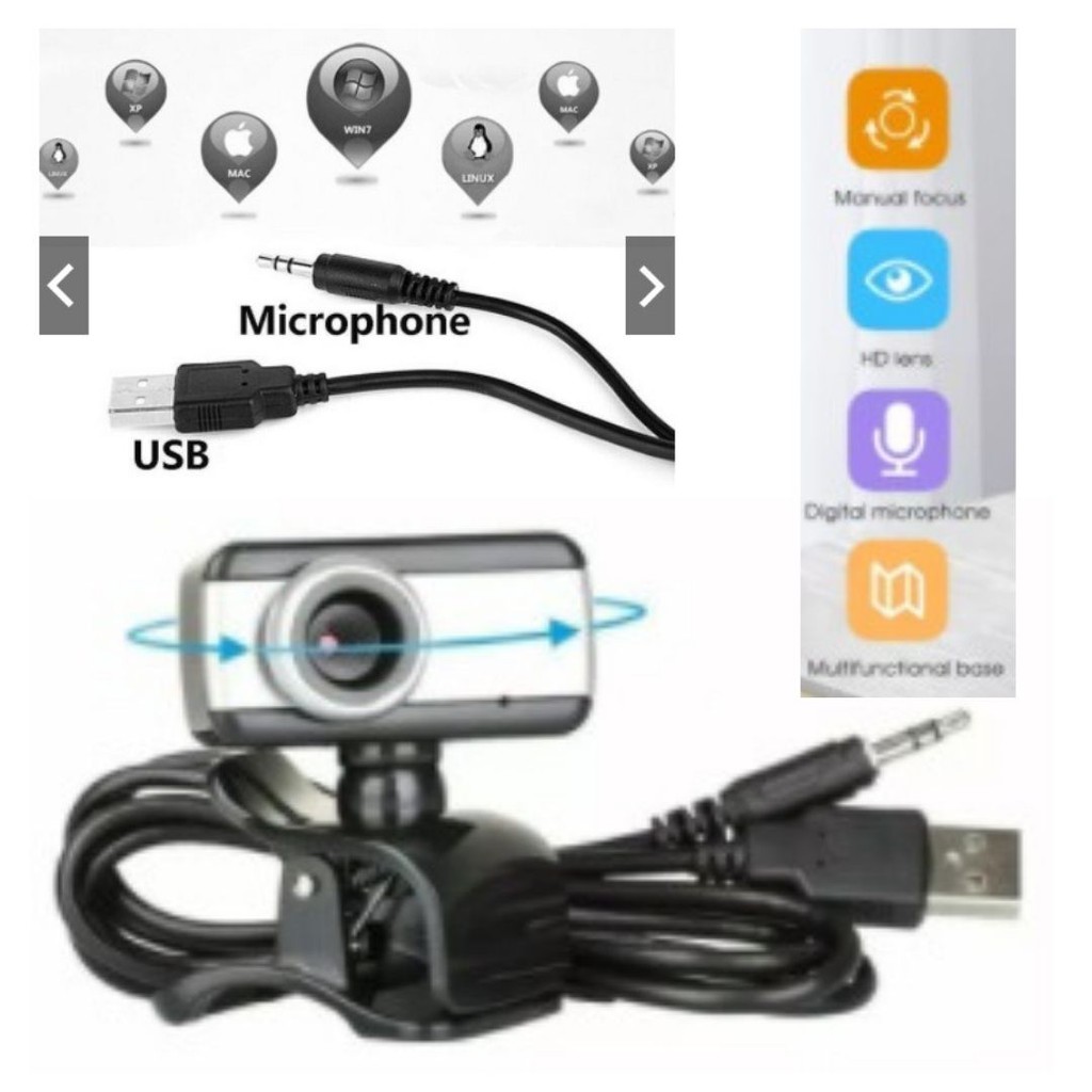 Digital Webcam Klip Microphone 50M MP USB Laptop PC 110102