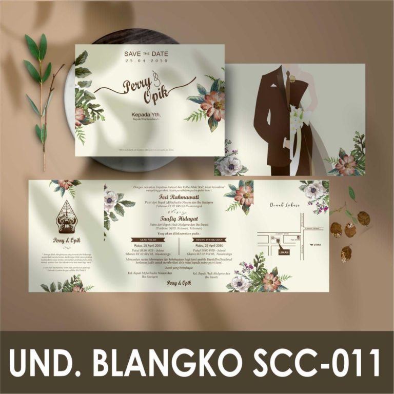 Blangko Kartu Undangan Pernikahan Griya SCC 011 Harga Termurah Gratis File Setting Isi 100