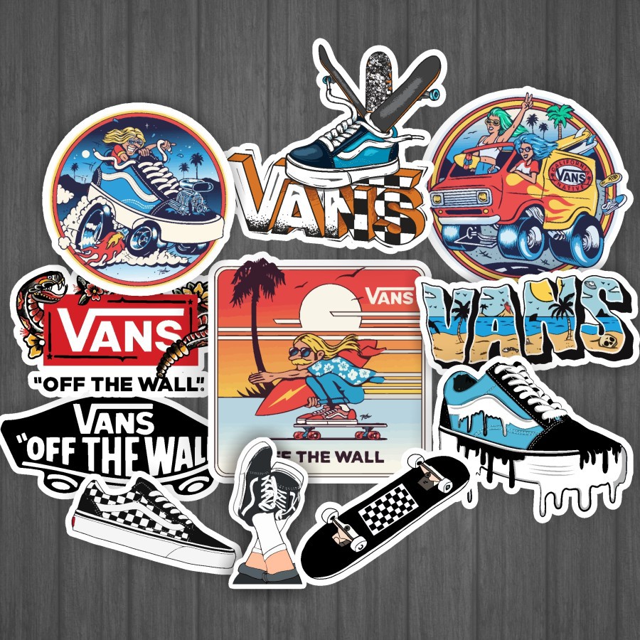 

Sticker Vinyl Logo Vans 11Pcs Handphone Tumblr Gitar Laptop Sepatu Motor