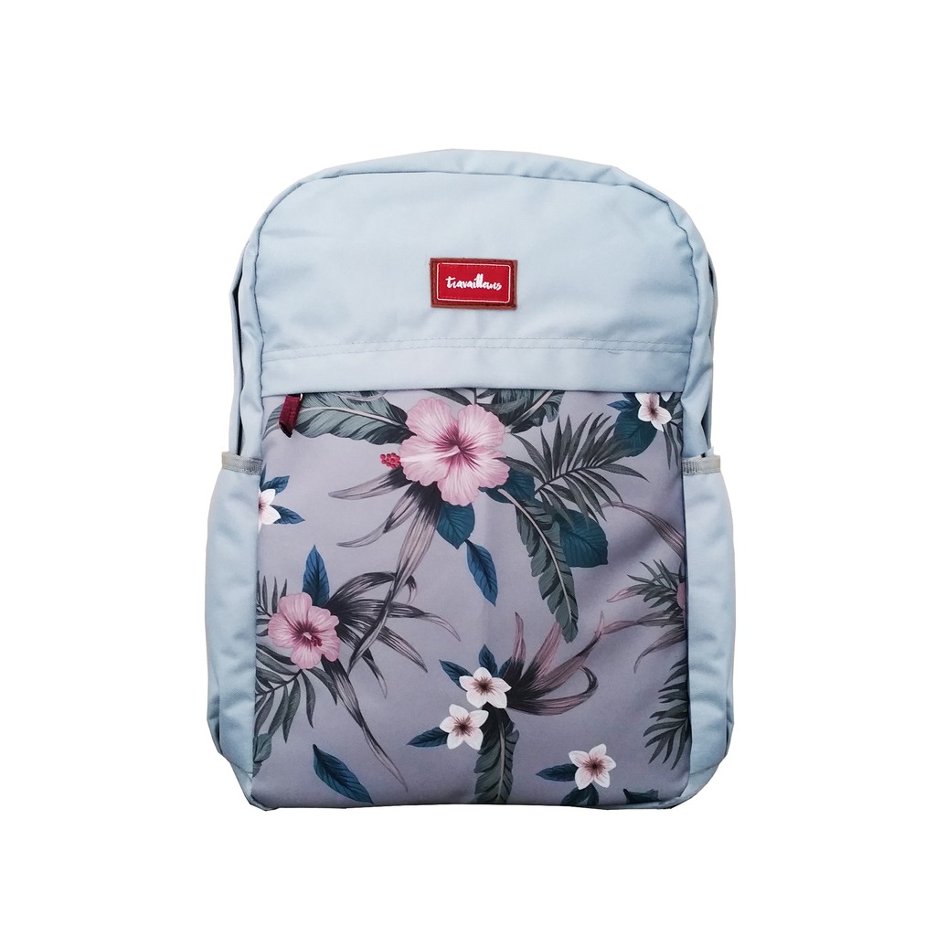Travailleurs Scholar Gray Floral [ Backpack / Daypack / Tas Ransel Laptop WANITA & PRIA ORIGINAL ]