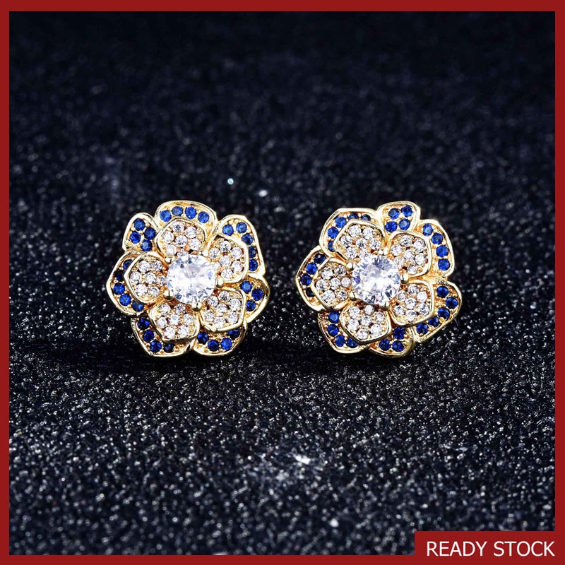 New Blue Color Moissanite 925 Silver Earrings