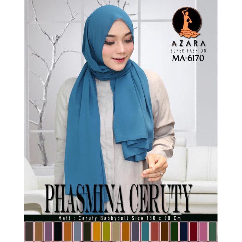 Pashmina Ceruty Babydoll Azara Pasmina Ceruti Uno Azara 90 x 180 Pasmina Stik