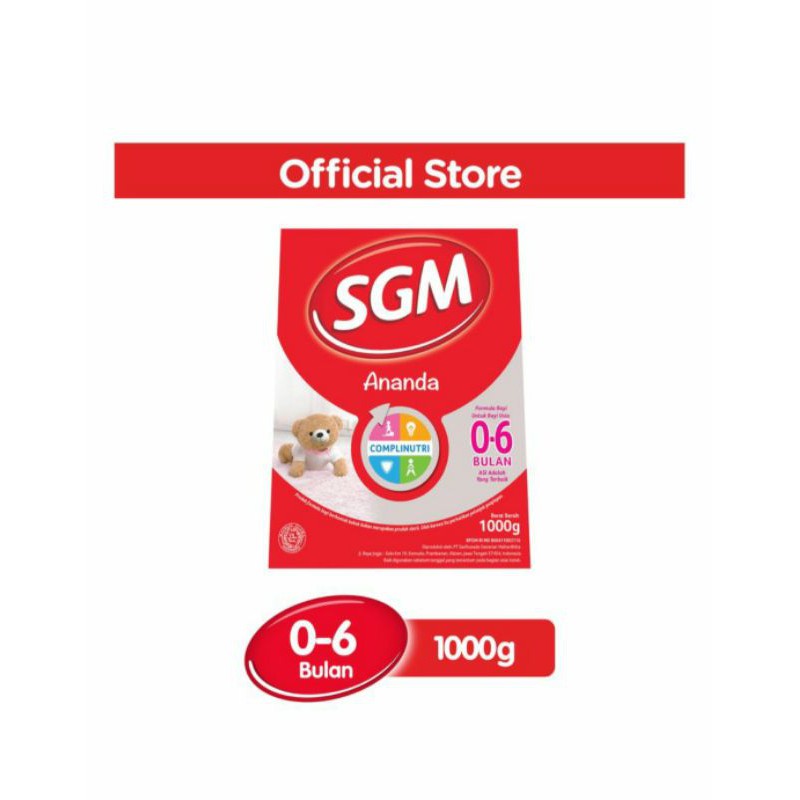 

SGM Ananda 0-6 Susu Formula Bayi Presinutri 1000g