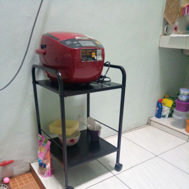 Rak Elly 2 Susun Htm Rak Penyimpanan Roda Besi Buku Pajangan Serbaguna Murah