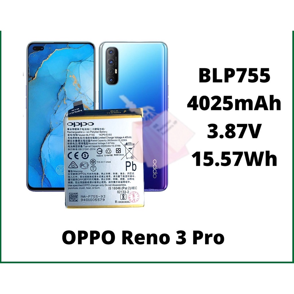 (NC) Baterai Batre Battery Original Oppo BLP755 RENO 3 PRO