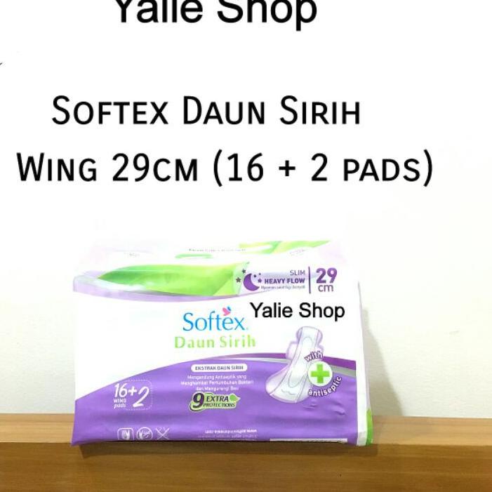 F⚡ASH SALE SOFTEX DAUN SIRIH Pembalut Wing/Non Wing 23 29 36 cm 3 in 1 Isi 20 30 24 16+2 pad Slim/Re