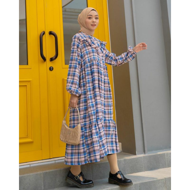 HAYYA PLAID BLUE PINK HAIDEEORLIN