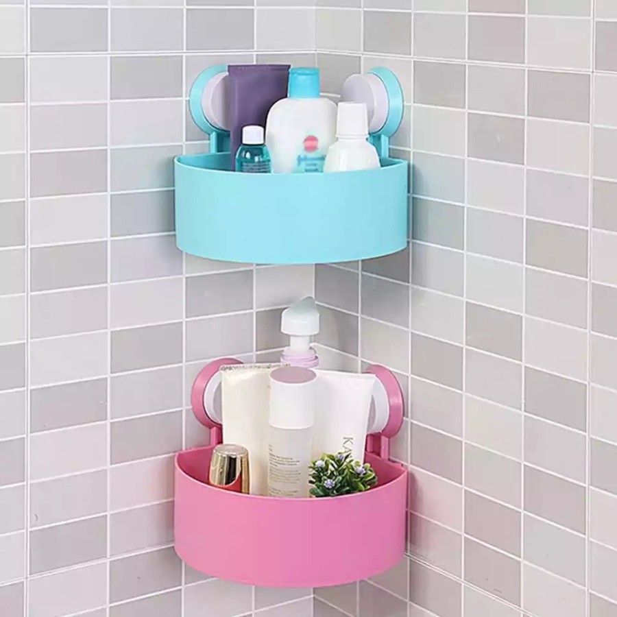 RS10 - RAK SUDUT SIKU PLASTIK / RAK HOLDER KAMAR MANDI WC