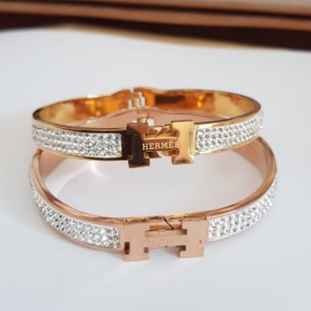 1 Set Gelang + Cincin Titanium Wanita Original / Gelang Titanium Anti Karat Anti Luntur Stainless St