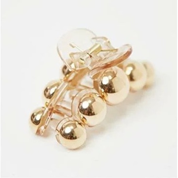 Jepitan Jepit Rambut Salon Korea 8.5cm Jumbo Besar warna Emas Gold Jedai Mutiara Jumbo Gold Pearl Hair Claw Clips