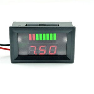 Dual Display Battery Level + Voltmeter Progress Bar Baterai Aki