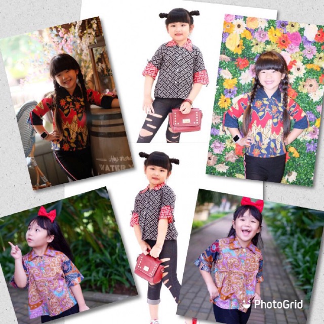 Kemeja Batik Anak Cewek Blus Batik Anak Atasan Batik Anak Cewek Buat Sekolah Sopan Dan Lucu Modern Shopee Indonesia