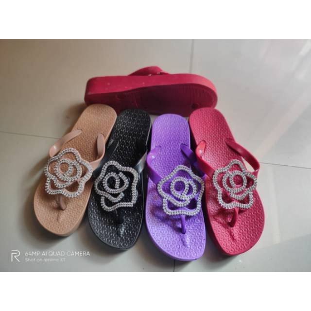 Sandal karet glass bintang - sandal jepit karet cewek