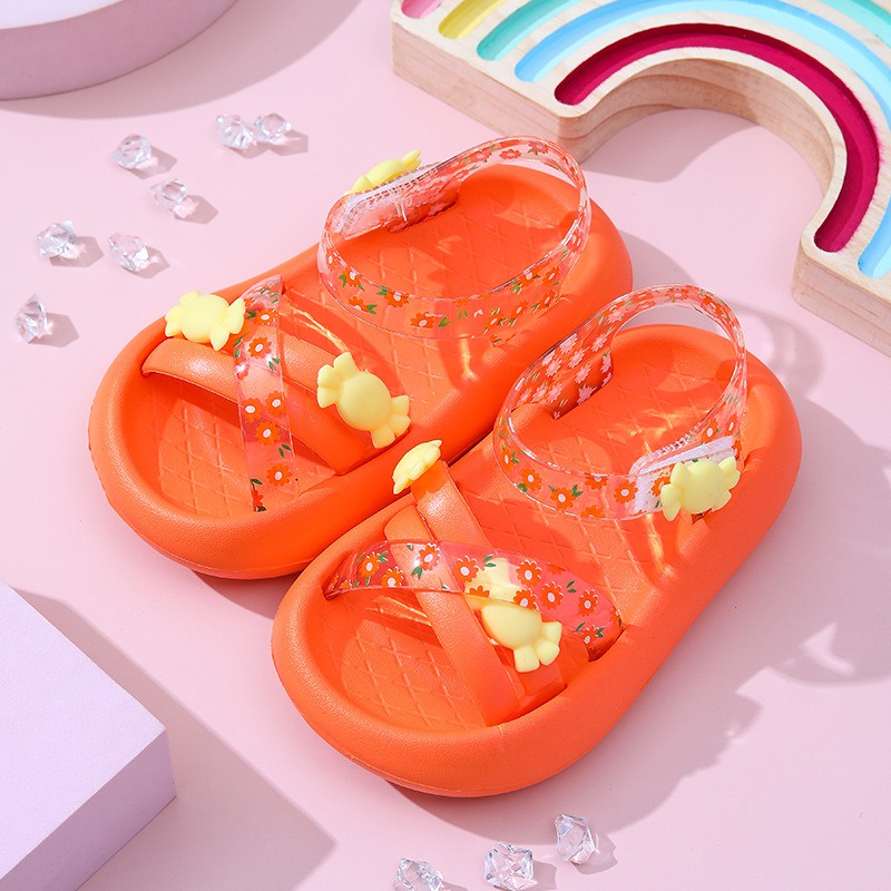 SH2245 GLORYKIDZ Sepatu sendal anak jelly transparan sol tinggi bunga permen candie floweri cute lucu size 14 - 19 untuk anak 1 sd 6 tahun