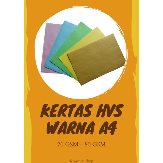 

Kertas HVS Warna A4 70 GSM - 80 GSM