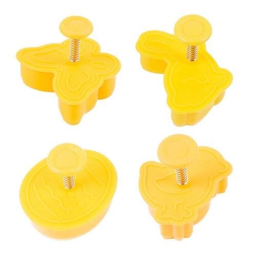 Fondant Plunger Cutter - Cetakan Fondant Animal Egg Shape (4pcs)