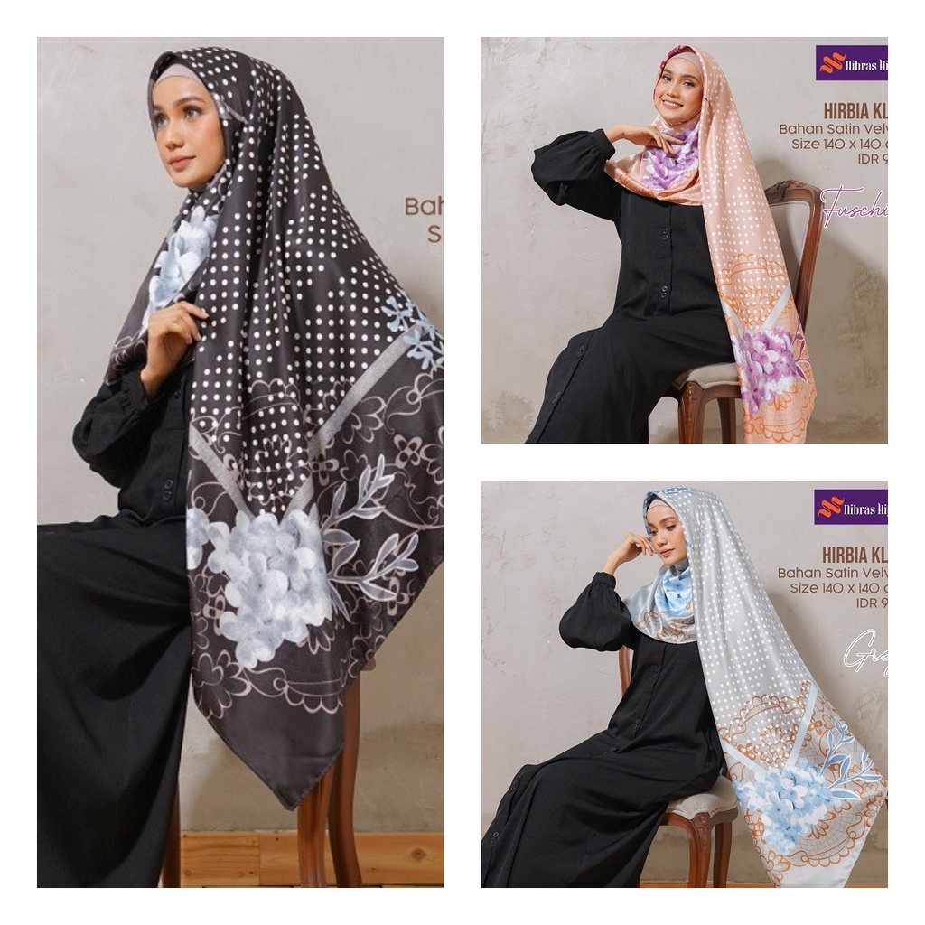 SEGIEMPAT HIRBIA KLIM ORIGINAL BY NIBRAS HIJAB FASHION MUSLIM WANITA KERUDUNG JILBAB SEGI EMPAT BAHA