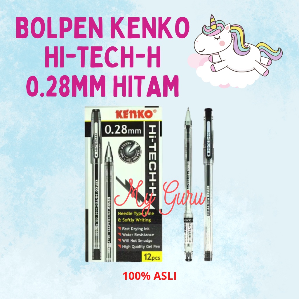 

[PCS] BOLPEN PULPEN GEL HI-TECH-H KENKO 0.28MM HITAM / BIRU