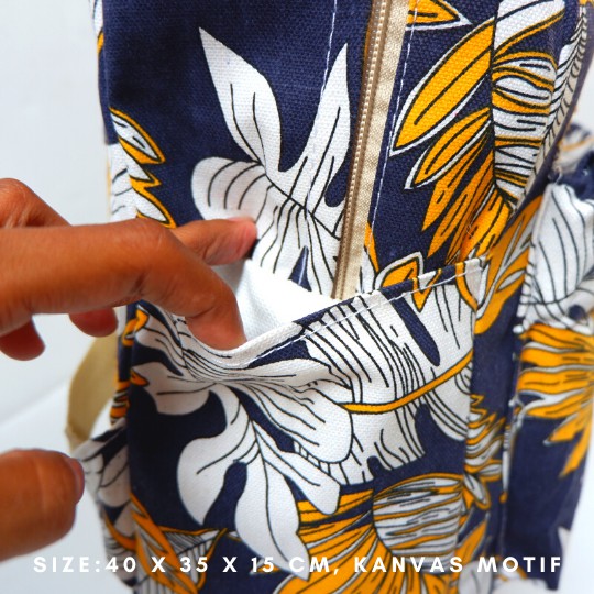 Promo Gratis Ongkir Tas Ransel Pria / Wanita Bahan Kanvas Motif Gaya Korea produk lokal indonesia-7