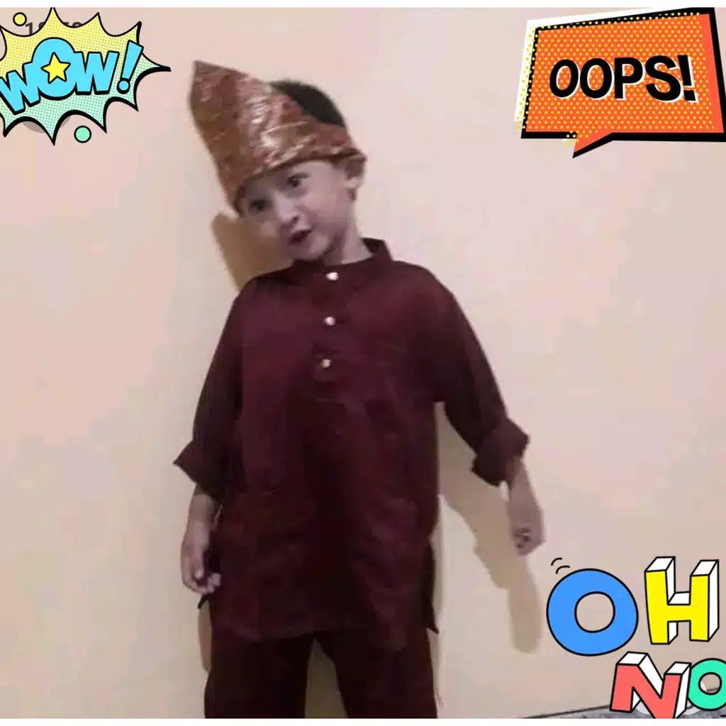 Setelan baju muslim adat melayu pria baju melayu muslim telok belanga anak