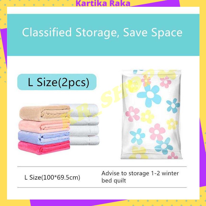 KR Kantong Plastik Vakum Baju Pakaian Plastic Vacum Pakaian Baju Storage 10 pcs