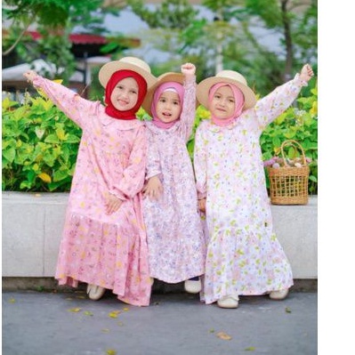 Afsheenastore Gamis Anak Lolita / Gamis Rayon Motif Newborn