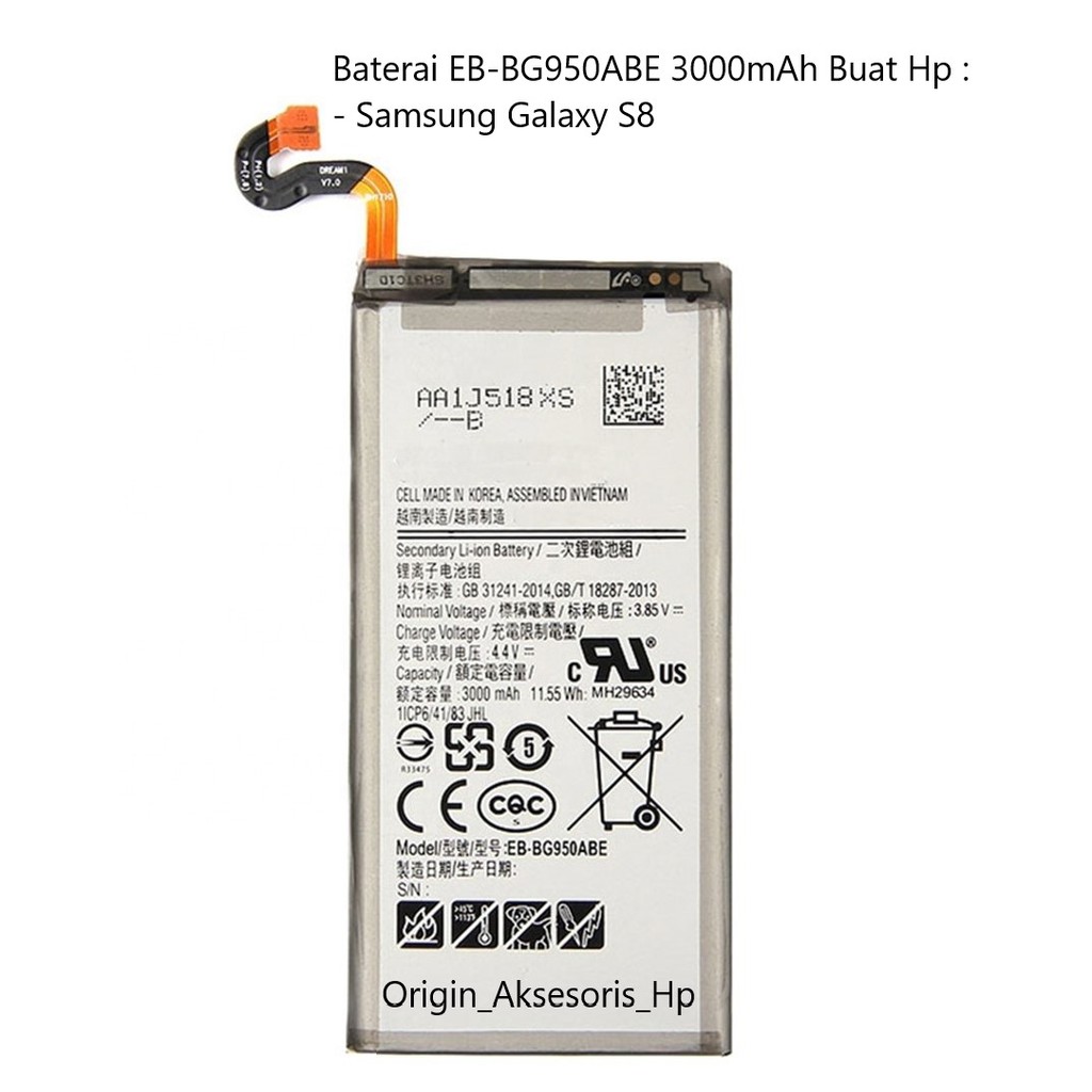 Original Baterai EB-BG950ABE Buat Handphone Samsung Galaxy S8 dc88