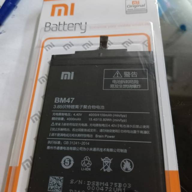 Baterai ori xiaomi BM47 redmi 3 3S 3pro redmi 4X batre baterai xiaomi BM47 redmi 3 3S 3pro redmi 4X