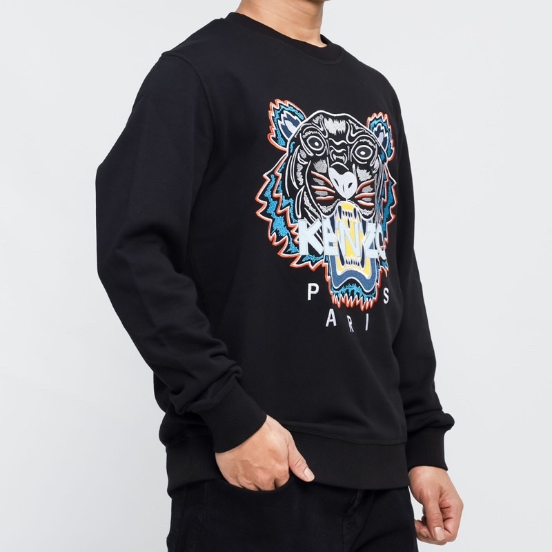 Ken. Tiger Crewneck White Blue