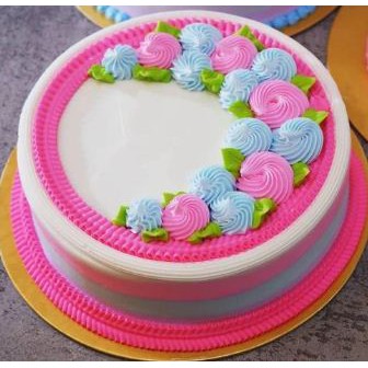 

Kue Ulang Tahun Ultah - Black Forest Bunga Pink Biru - Free Kartu Ucpn