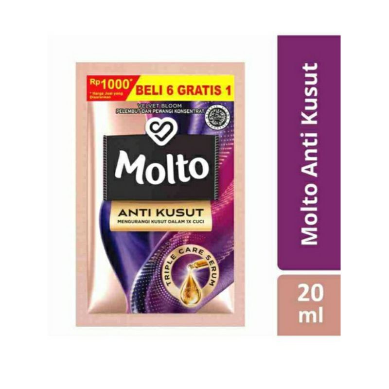 MOLTO ANTI KUSUT isi 6 Sachet BARU DAN TERMURAH