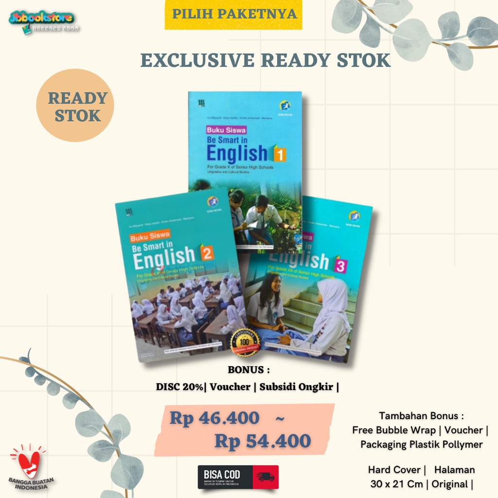 Buku Be Smart In English Bahasa Inggris SMA kelas 10 11 12 K13 Revisi / Tiga Serangkai